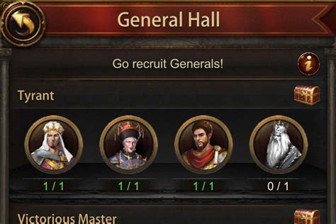 art hall generals list.